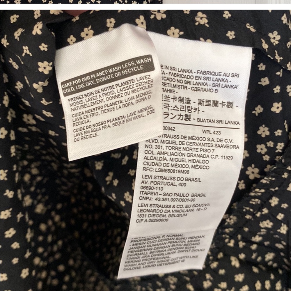 Levi's NEW Bailey Cotton Midi Dress Black & White Floral Women’s Size Large - Picture 8 of 8